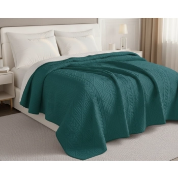 Narzuta 220x240 welurowa morska tłoczona gruba NP05